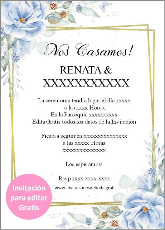 ▷ Las Invitaciones de boda editar y